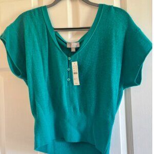 New J Crew Cashmere Short Sleeve Top
